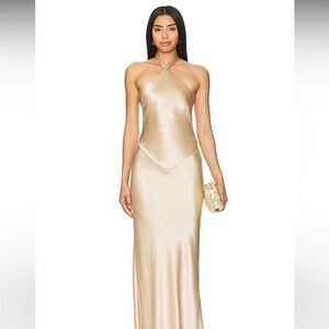 Retrofete Ester dress gold maxi dress